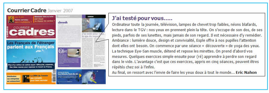 Courrier cadres article yoga des yeux