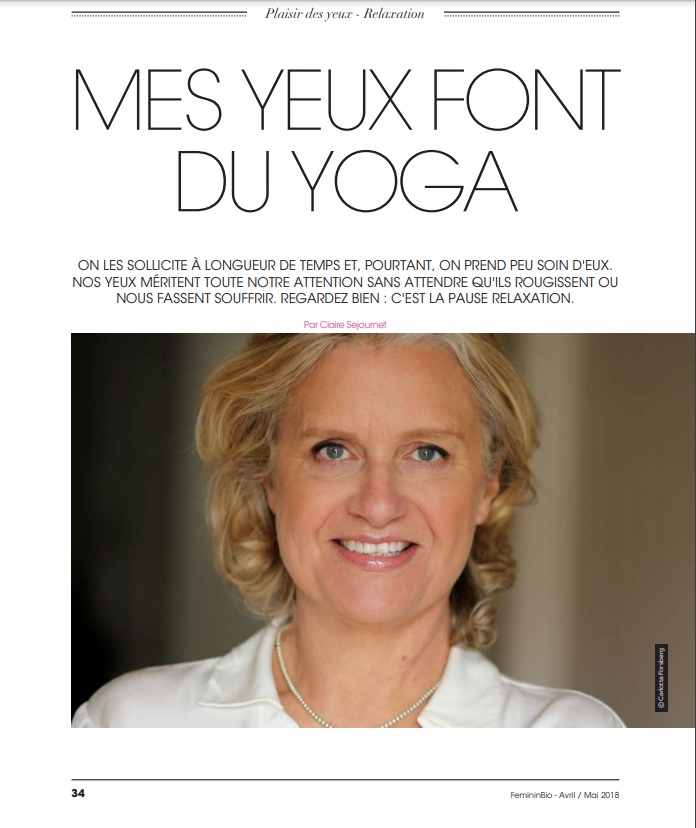 FémininBio Magazine article yoga des yeux avril 2018